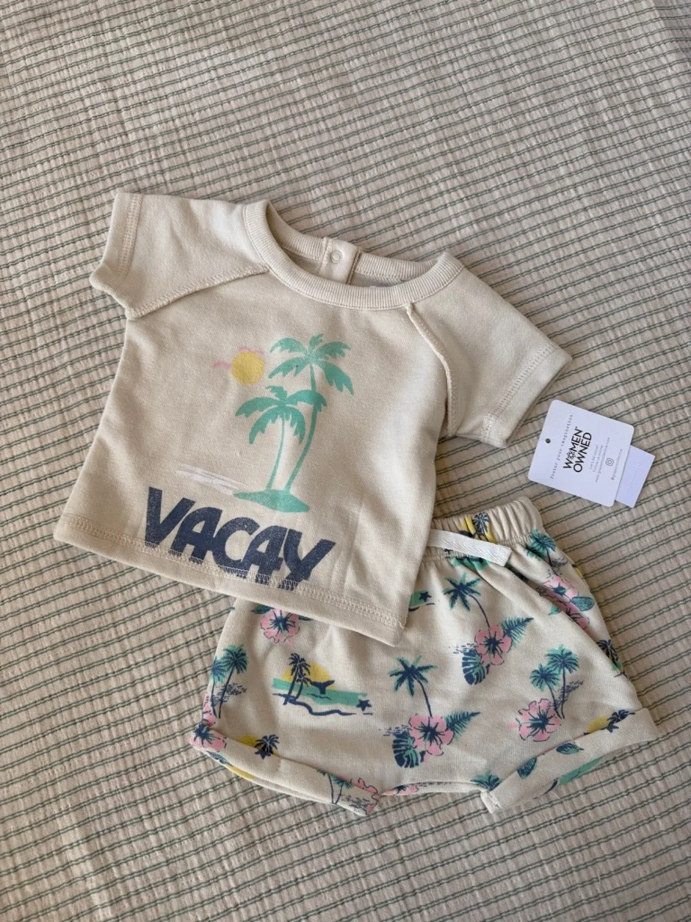 Pink Floral Ruffle Romper And Beachy Short Set